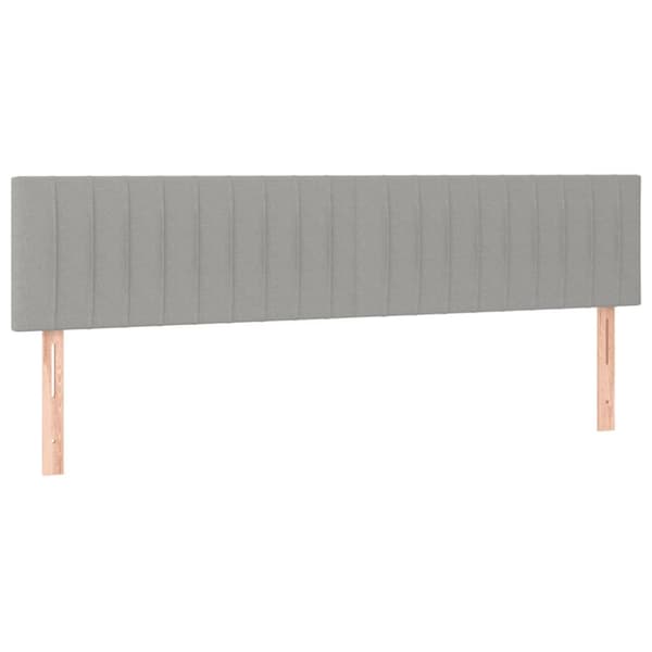 Ramsäng med madrass & LED ljusgrå 120x190 cm tyg