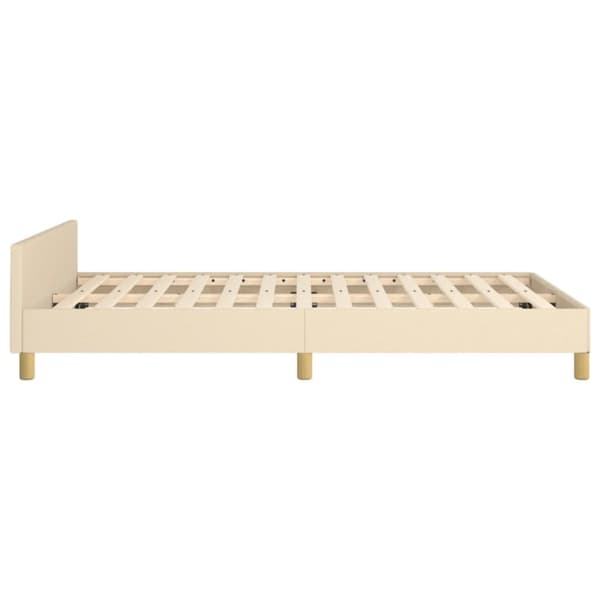 sengeramme med sengegavl 120x190 cm stof cremefarvet