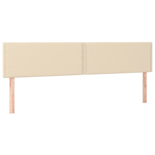 sengeramme med sengegavl 120x190 cm stof cremefarvet