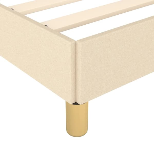 sengeramme med sengegavl 120x190 cm stof cremefarvet