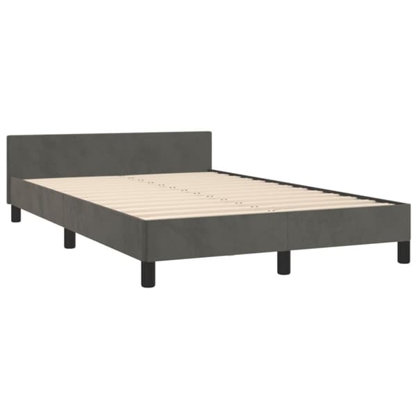 sengeramme med sengegavl 120x190 cm velour mørkegrå