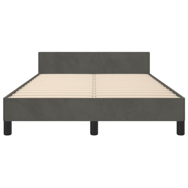 sengeramme med sengegavl 120x190 cm velour mørkegrå