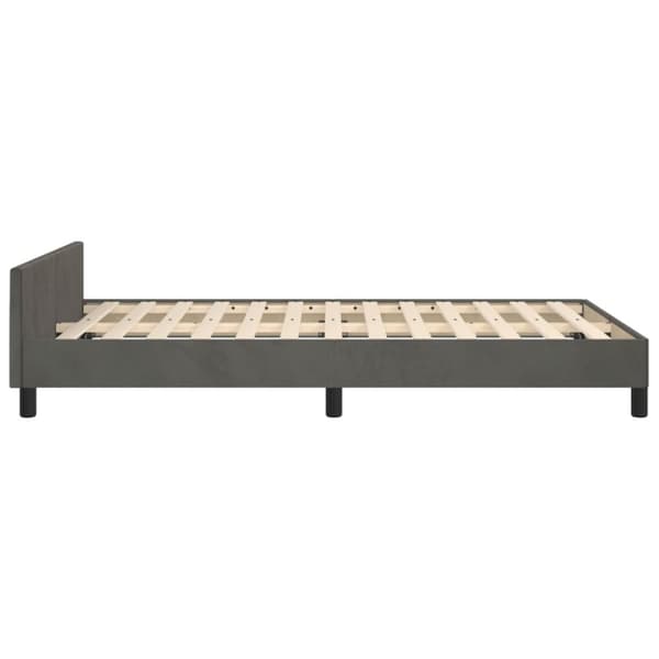 sengeramme med sengegavl 120x190 cm velour mørkegrå