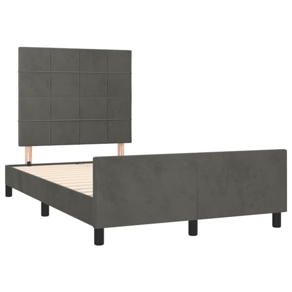 sengeramme med sengegavl 120x190 cm velour mørkegrå