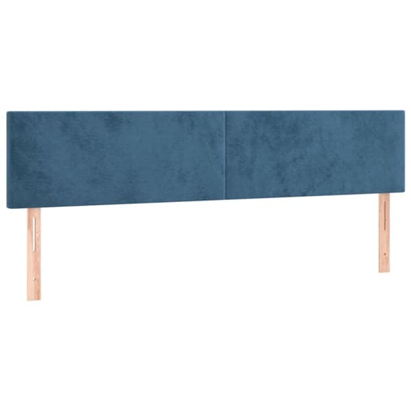 Sängram med huvudgavel mörkblå 120x190 cm sammet