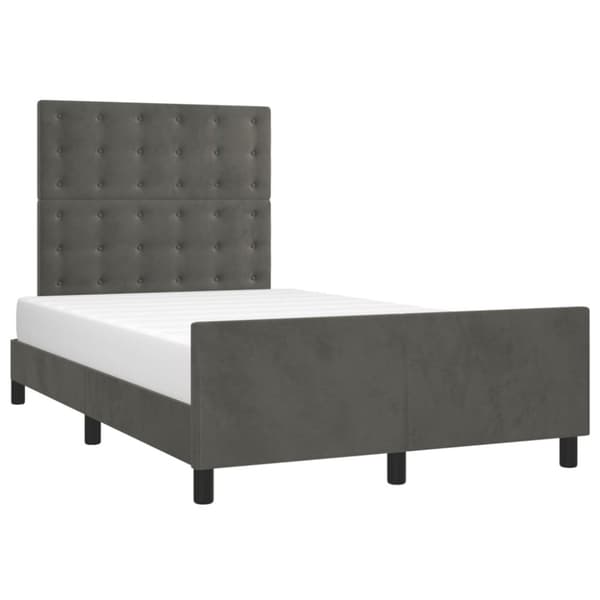 sengeramme med sengegavl 120x190 cm velour mørkegrå