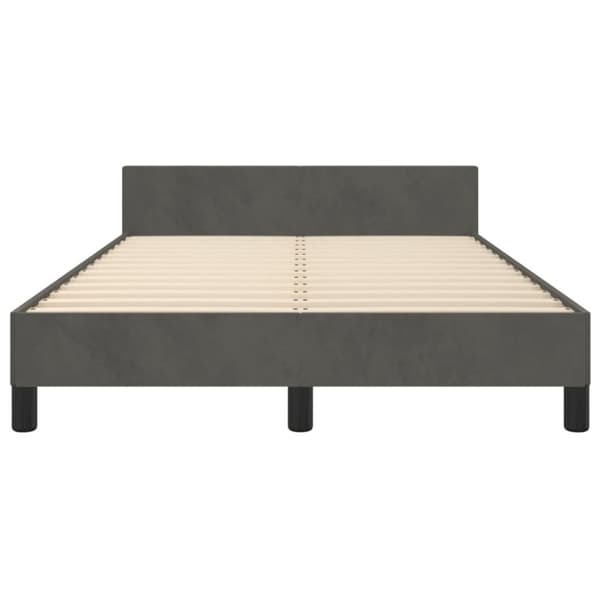 sengeramme med sengegavl 120x190 cm velour mørkegrå