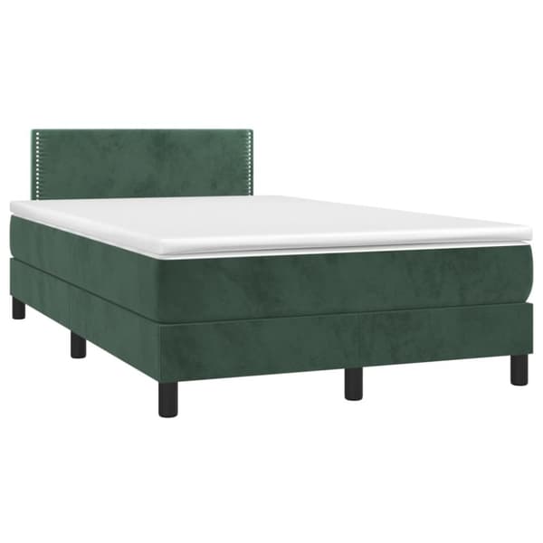 Ramsäng med madrass mörkgrön 120x190 cm sammet