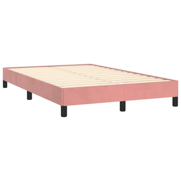 kontinentalseng med madras 120x190 cm velour lyserød