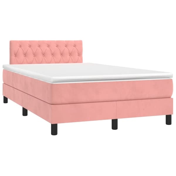 Ramsäng med madrass rosa 120x190 cm sammet