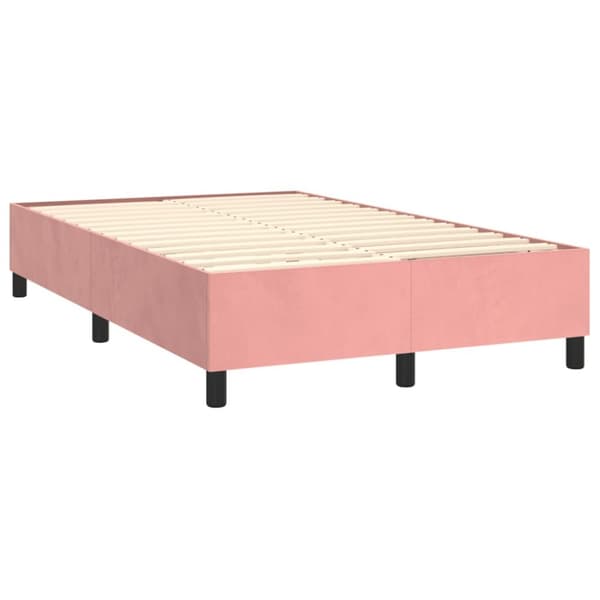 Ramsäng med madrass rosa 120x190 cm sammet