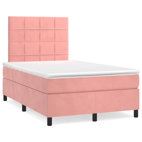 Ramsäng med madrass rosa 120x190 cm sammet