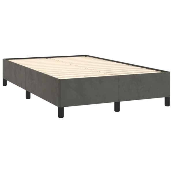 Ramsäng med madrass mörkgrå 120x190 cm sammet