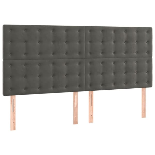 kontinentalseng med madras 160x200 cm fløjl mørkegrå