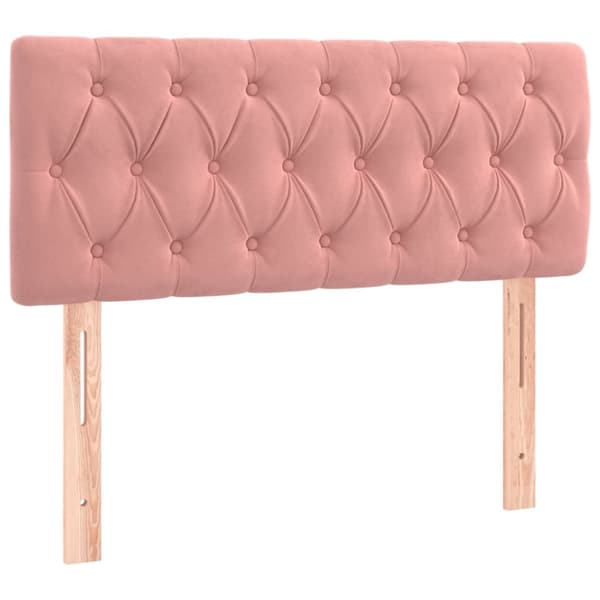 kontinentalseng med madras 90x190 cm fløjl pink