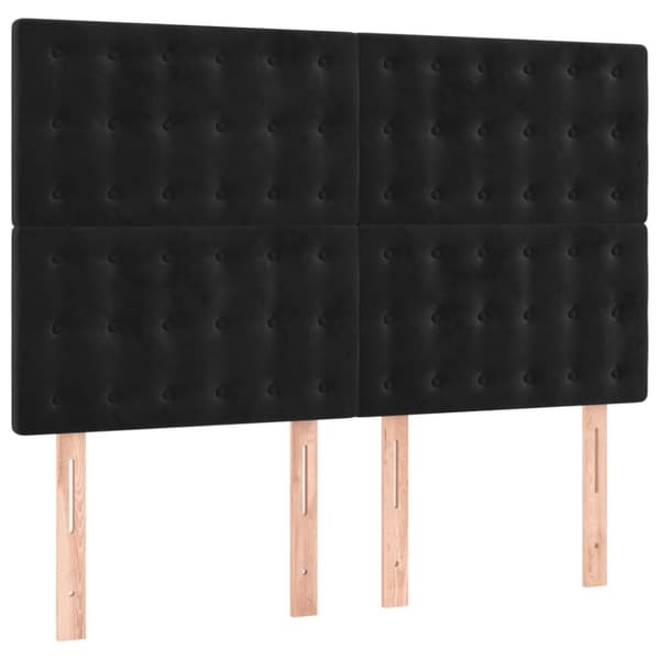 kontinentalseng med madras 140x190 cm fløjl sort