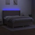 Pikkukuva 3 / 8: Ramsäng med madrass & LED taupe 180x200 cm tyg