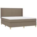 Pikkukuva 4 / 8: Ramsäng med madrass & LED taupe 180x200 cm tyg