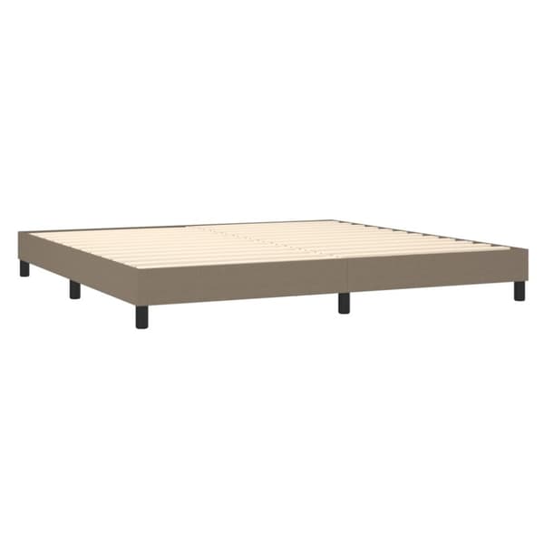 Mannermainen sänky patjalla, taupe, kangas, 200x200 cm