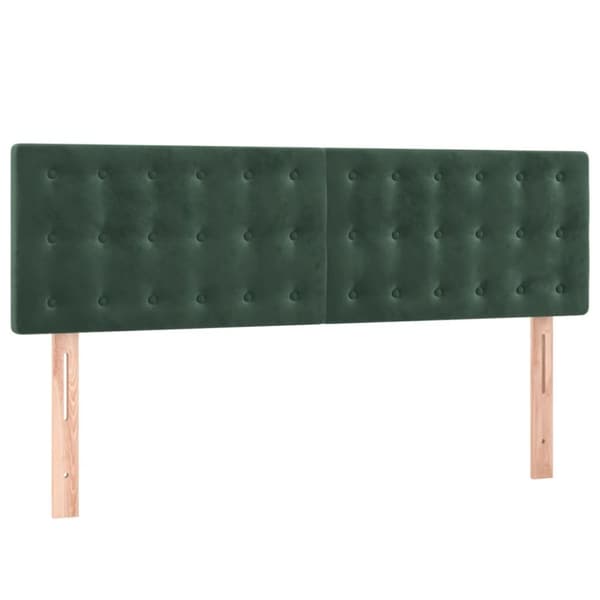 Ramsäng med madrass mörkgrön 140x190 cm sammet