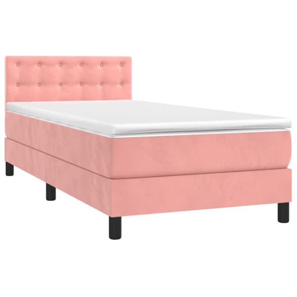 Ramsäng med madrass rosa 80x200 cm sammet