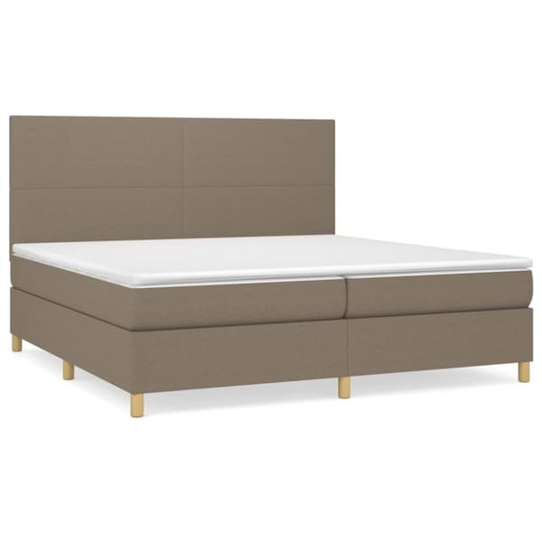 Ramsäng med madrass taupe 200x200 cm tyg