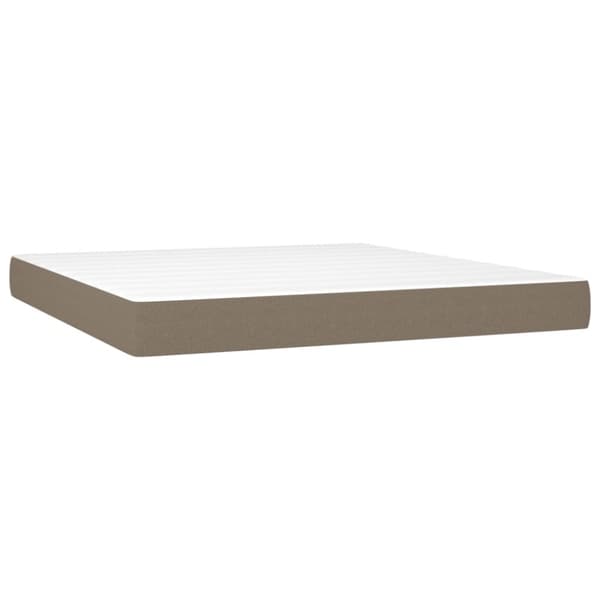 Ramsäng med madrass taupe 180x200 cm tyg