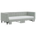 Miniatyrbillede 3 af 10: daybed med udtræk og madras 80x200 cm velour lysegrå