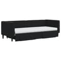 Miniatyrbillede 3 af 10: daybed med udtræk og skuffer 80x200 cm velour sort
