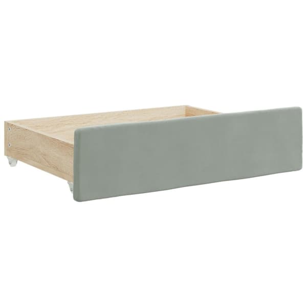 daybed med udtræk og skuffer 80x200 cm velour lysegrå