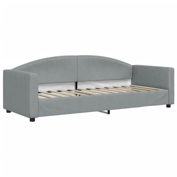 daybed med udtræk og skuffer 80x200 cm stof lysegrå