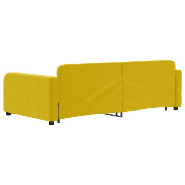 daybed med udtræk og skuffer 100x200 cm velour gul