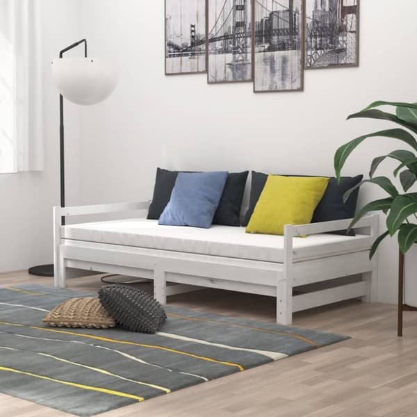 daybed med udtræk 2x(90x200) cm massivt fyrretræ