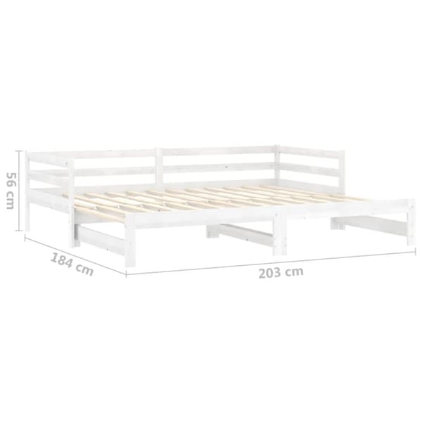daybed med udtræk 2x(90x200) cm massivt fyrretræ