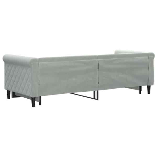Dagbädd utdragbar ljusgrå 80x200 cm sammet