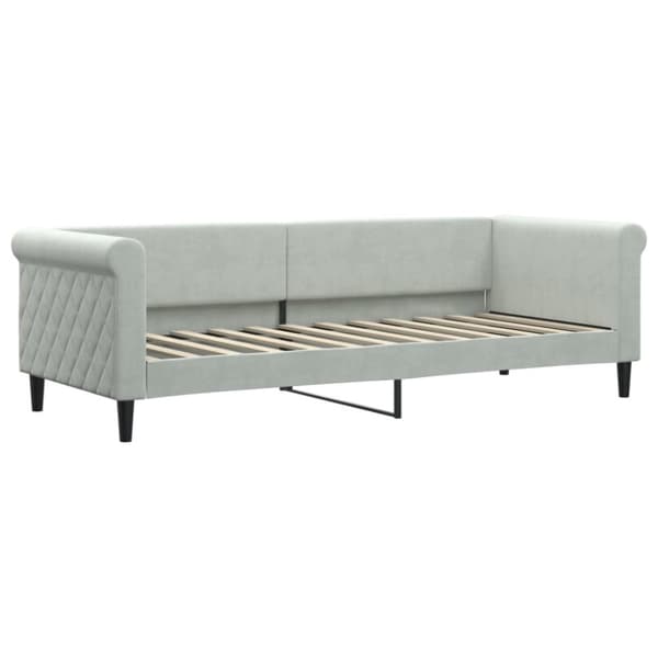 Dagbädd utdragbar ljusgrå 80x200 cm sammet