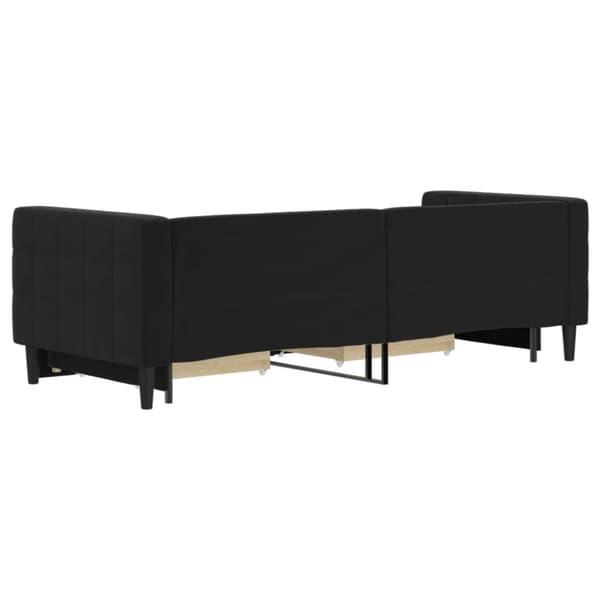 Dagbädd utdragbar med lådor svart 80x200 cm sammet
