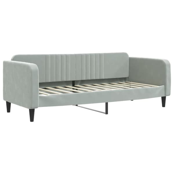 Dagbädd utdragbar med lådor ljusgrå 80x200 cm sammet