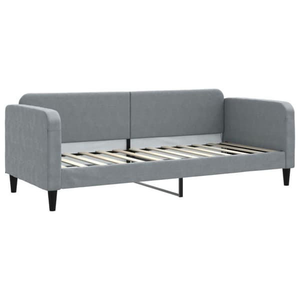daybed med udtræk og skuffer 80x200 cm stof lysegrå