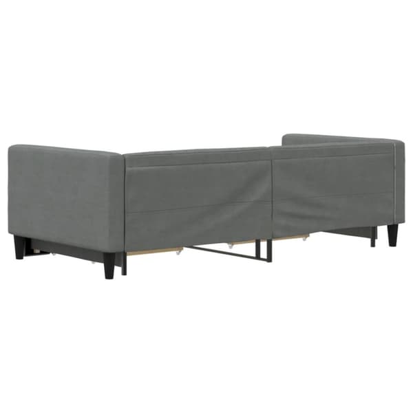 daybed med udtræk og skuffer 90x190 cm stof mørkegrå