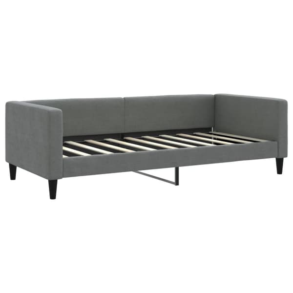 daybed med udtræk og skuffer 90x190 cm stof mørkegrå