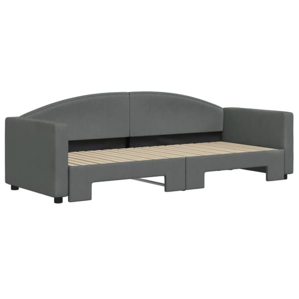 daybed med udtræk 80x200 cm stof mørkegrå