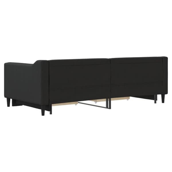 Dagbädd utdragbar med lådor svart 90x190 cm tyg