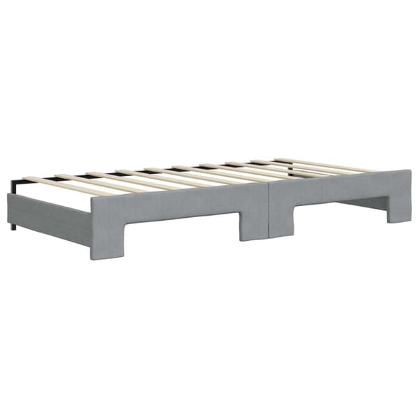 daybed med udtræk 90x190 cm stof lysegrå
