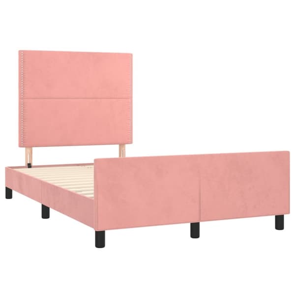 sengeramme med sengegavl 120x200 cm fløjl pink