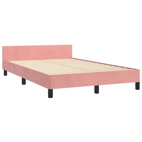 sengeramme med sengegavl 120x200 cm fløjl pink