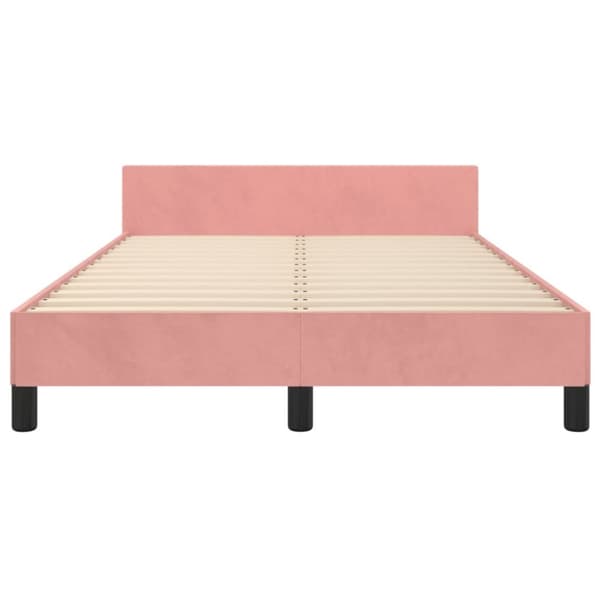 sengeramme med sengegavl 120x200 cm fløjl pink
