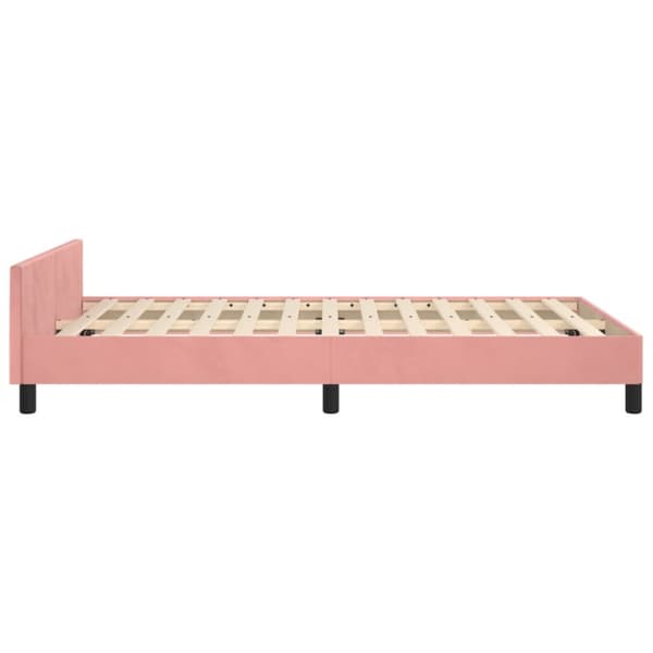 sengeramme med sengegavl 120x200 cm fløjl pink