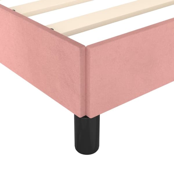 sengeramme med sengegavl 120x200 cm fløjl pink