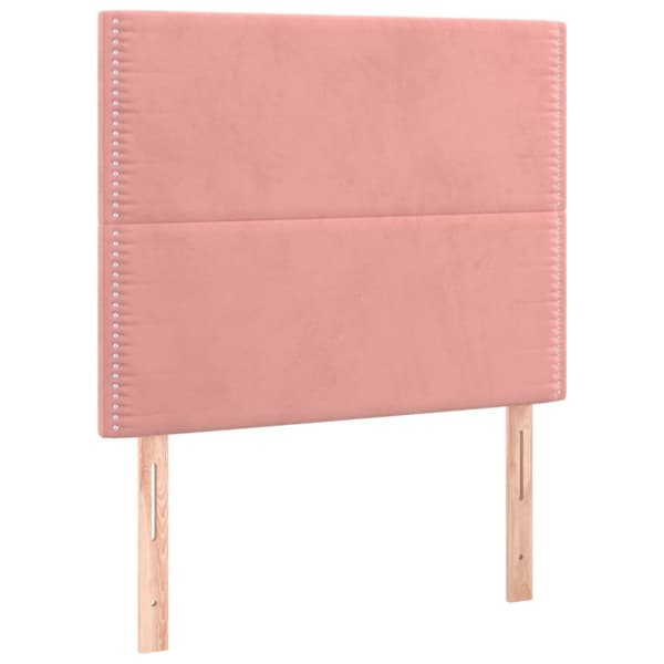 sengeramme med sengegavl 120x200 cm fløjl pink